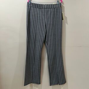 Michael Kors Black Houndstooth Flare Leg Pants Women Large Soft Stretch Pull On